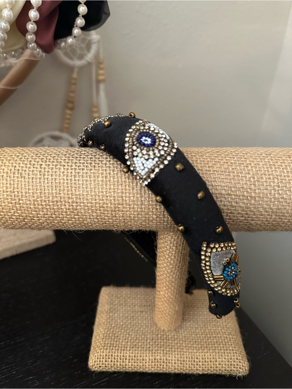 FRANCESCAS Beaded Evil Eye Headband